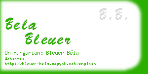 bela bleuer business card